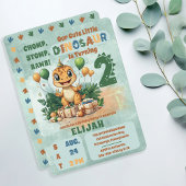 Invitation Cute Little Dinosaur Boy 2e fête d'anniversaire
