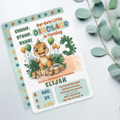 Invitation Cute Little Dinosaur Boy 3e fête d'anniversaire
