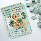 Invitation Cute Little Dinosaur Boy 3e fête d'anniversaire