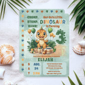 Invitation Cute Little Dinosaur Boy 3e fête d'anniversaire