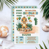 Invitation Cute Little Dinosaur Garçon 1ère fête d'anniversai