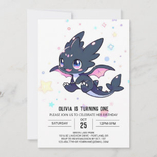 Invitation Cute Little Dragon 1er anniversaire