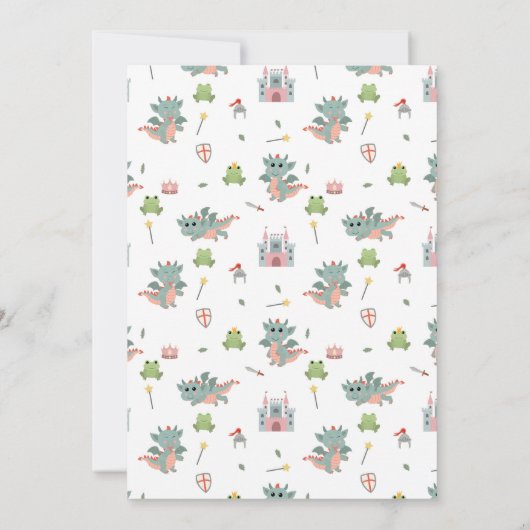 Invitation Cute Little Dragon Boy Anniversaire de enfant Part (Dos)