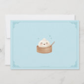 Invitation Cute Little Dumpling Bleu 1er Anniversaire Photo (Dos)