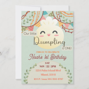 Invitation Cute Little Dumpling Premier Anniversaire Invitati