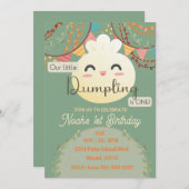 Invitation Cute Little Dumpling Premier Anniversaire Invitati (Devant / Derrière)
