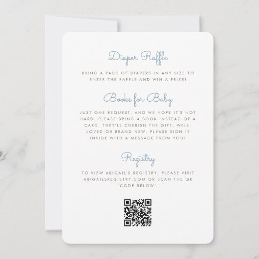 Invitation Cute Little Dumpling QR Code Baby shower garçon bl (Dos)