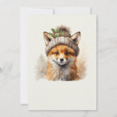 Invitation Cute Little Fox Christmas Greetings Card (Dos)