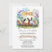 Invitation Cute Little Fox Wild Un Anniversaire Fête Invitati (Devant)