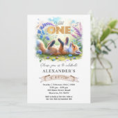 Invitation Cute Little Fox Wild Un Anniversaire Fête Invitati (Debout devant)