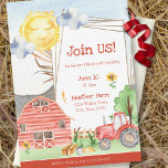 Invitation Cute Little Kids Farm fête d'anniversaire<br><div class="desc">Ajoutez une touche spéciale à la fête d'anniversaire ou au baby shower du petit garçon ou de la petite fermière dans votre vie avec cette adorable invitation personnalisée de fête d'anniversaire de ferme. L'Invitation a un tracteur aquarelle, grange et foin. Ajoutez les détails de votre partie dans la zone de...</div>