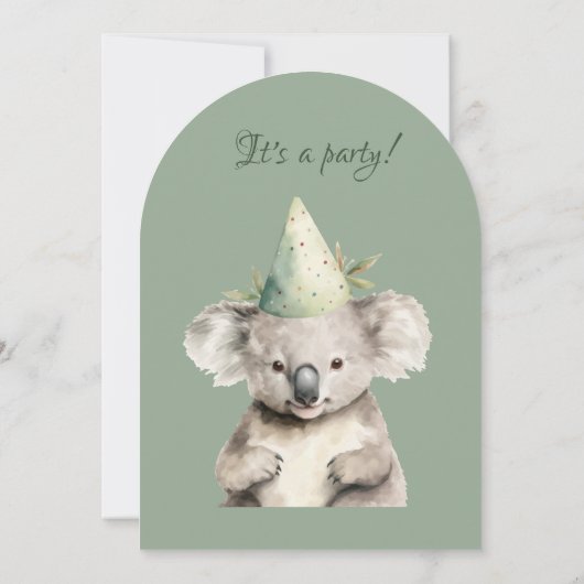 Invitation Cute Little Koala Ours animal australien Anniversa (Dos)