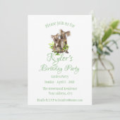 Invitation Cute Little Koala Ours animal australien Anniversa (Debout devant)