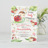 Invitation Cute Little Lady Ladybug 1er anniversaire (Debout devant)