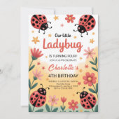 Invitation Cute Little Ladybug Girl Birthday Party (Devant)