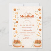 Invitation Cute Little Meatball Baby Shower (Devant)