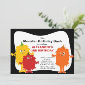 Invitation CUTE Little Monster Bash fête d'anniversaire (Debout devant)