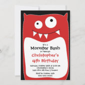 Invitation CUTE Little Monster Bash fête d'anniversaire (Devant)