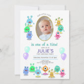 Invitation Cute Little Monsters Photo fête d'anniversaire (Devant)