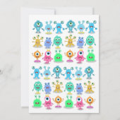 Invitation Cute Little Monsters Photo fête d'anniversaire (Dos)