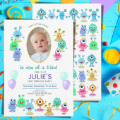 Invitation Cute Little Monsters Photo fête d'anniversaire