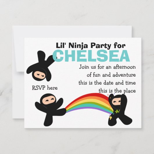 Invitation Cute Little Ninjas (Devant)