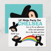 Invitation Cute Little Ninjas (Devant / Derrière)