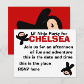 Invitation Cute Little Ninjas (Devant / Derrière)