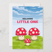 Invitation Cute Little One Champignons Baby shower de bois (Devant)