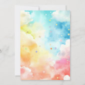 Invitation Cute Little Rainbow Unicorn Fête d'anniversaire fi (Dos)