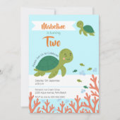 Invitation Cute Little Sea Turtle & fête d'anniversaire (Devant)