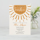 Invitation Cute Little Sunshine Boho Baby shower photo (Debout devant)