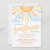 Invitation Cute Little Sunshine Boy Baby shower (Devant)
