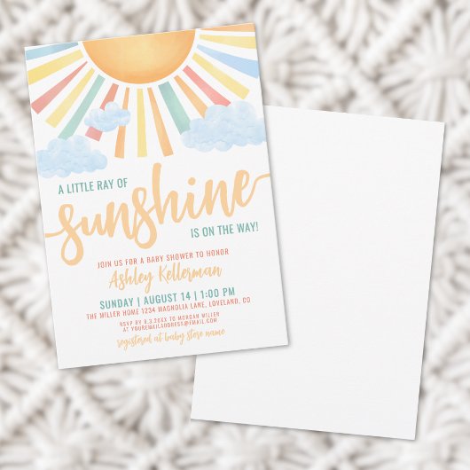 Invitation Cute Little Sunshine Boy Baby shower