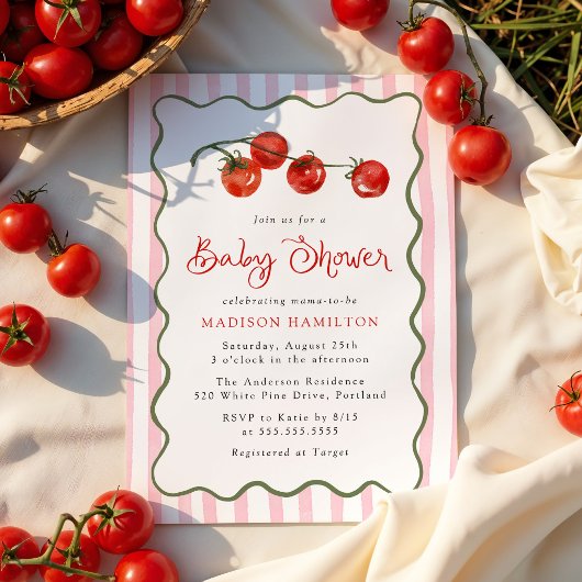 Invitation Cute Little Tomato Baby Shower