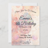 Invitation cute little watercolor cat birthday (Dos)