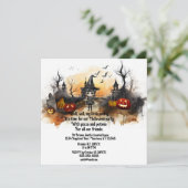 Invitation Cute Little Witch Ado Halloween Party (Debout devant)