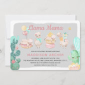 Invitation Cute Llama Mama Baby shower fille (Devant)