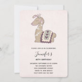 Invitation Cute Llama portant un anniversaire de la Couronne (Devant)