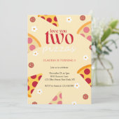 Invitation Cute Lote You Two Pizzas Deuxième fête d'anniversa (Debout devant)