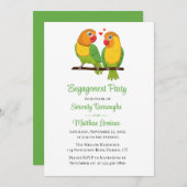 Invitation Cute Lovebirds Mariages Inséparables (Devant / Derrière)