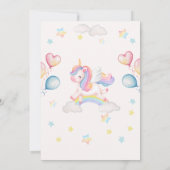 Invitation Cute Magical Fairytale Unicorn Rainbow Clouds (Dos)