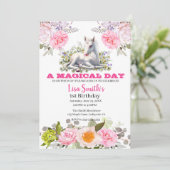 Invitation Cute Magique Bébé Unicorn 1er anniversaire (Debout devant)