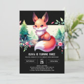 Invitation Cute Magique Fox Anniversaire numérique (Debout devant)