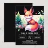 Invitation Cute Magique Fox Anniversaire numérique (Devant / Derrière)
