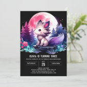 Invitation Cute Majestic Wolf Birthday (Debout devant)