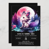 Invitation Cute Majestic Wolf Birthday (Devant / Derrière)