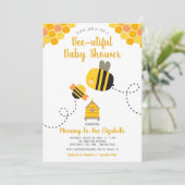 Invitation Cute maman à Bee Baby shower Whimsical Kawaii (Debout devant)