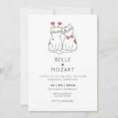 Invitation Cute mariage couple chat (Devant)