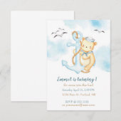 Invitation Cute marin porter bébé fête d'anniversaire personn (Devant / Derrière)